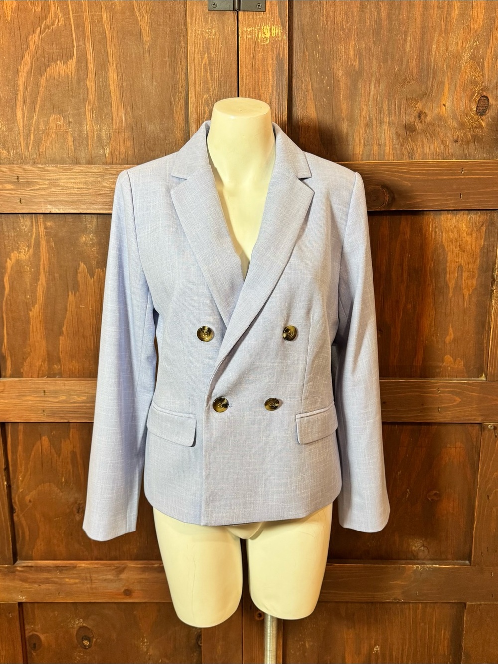 Ann Taylor Petite Blazer in Soft Lavender Gray